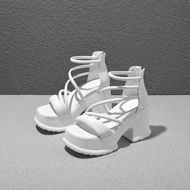 Chunky Heel Open Toe High Heel Sandals For Women Summer New Platform