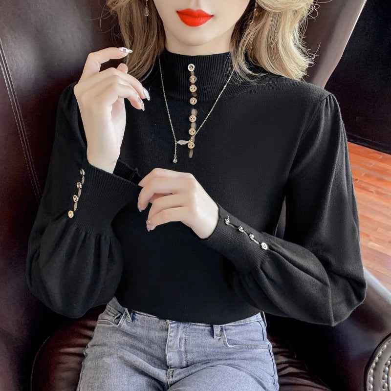 Women's Half Turtleneck Pullover Sweaters Bottoming Shirt