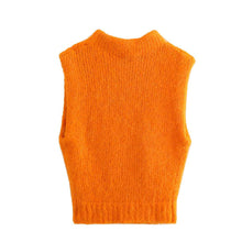 Crewneck Knit Tank Top Sleeveless Pullover