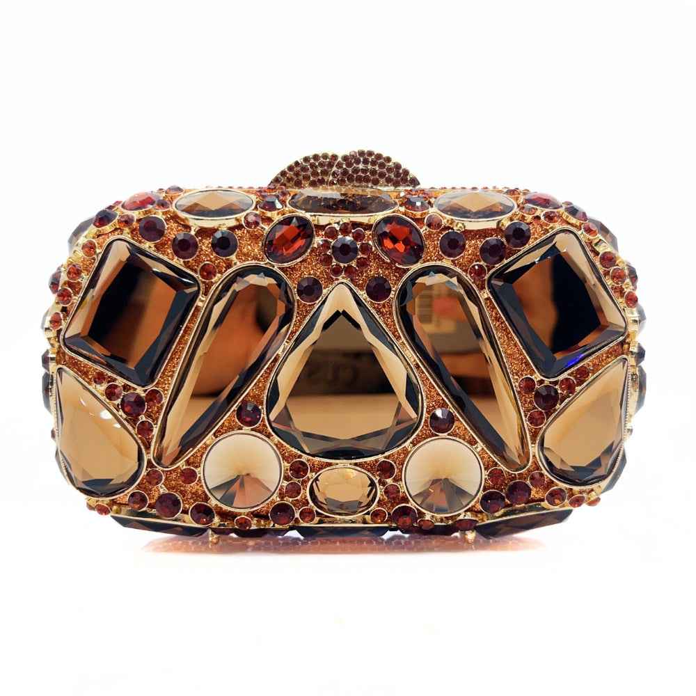 Diamond-Encrusted Evening Bag Glass Diamond Womens Clutch