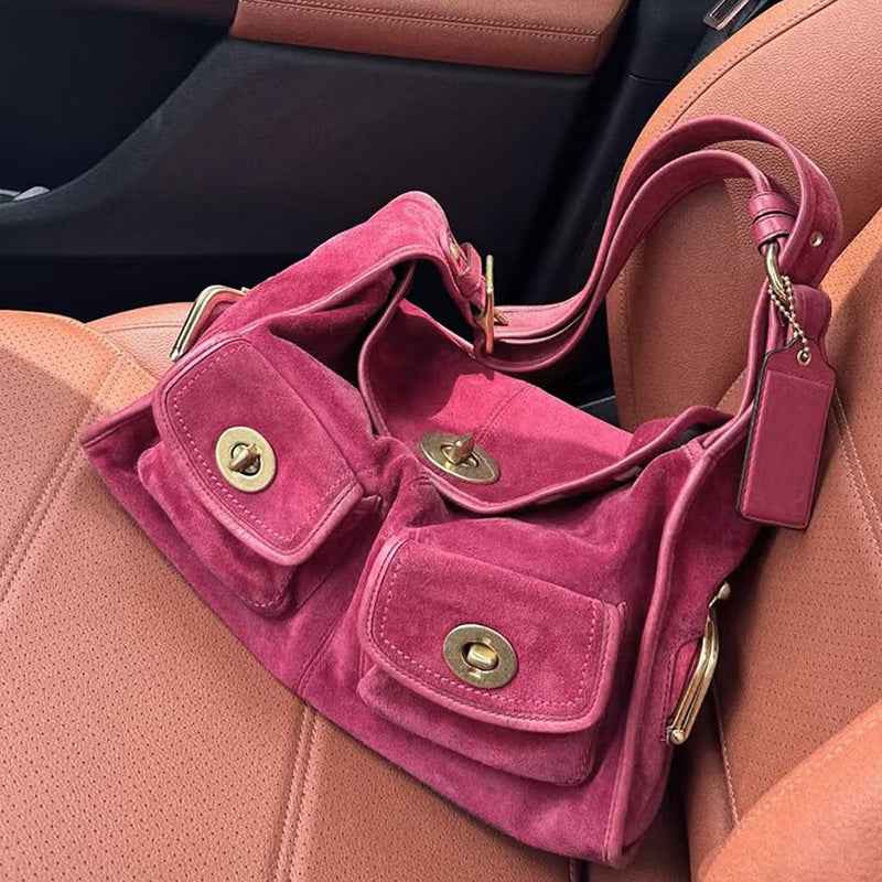 Retro Minimalist Versatile Womens Commuter Shoulder Bag With Multiple Pockets