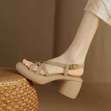 Retro Soft Leather High Heel Sandals For Women Platform Open Toe