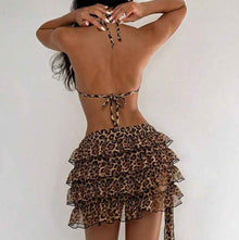 Bikini Three-piece Swimsuit Lace-up Pleated Skirt Two-piece Swimwear Set