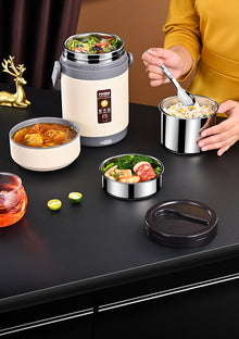USB Electric Heated Lunch Boxes Stainless Steel Food Warmer Container Thermal Jar for Hot Food Thermal Boxes for Office School