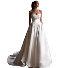 Four Seasons New Style White Satin Tube Top Simple Dress by Mirlaine Univers