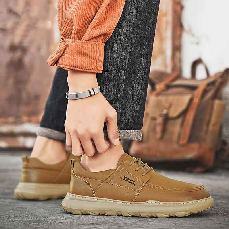 Autumn New Casual Leather Shoes Men's Fashionable All-match Fashionable Shoes Lightweight
