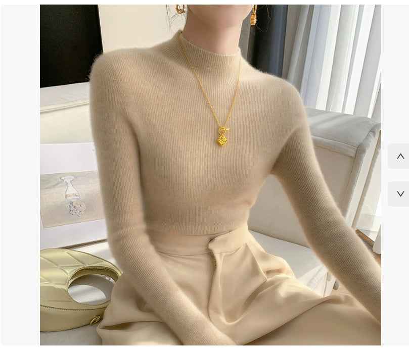 Half Turtleneck Cashmere Slim Top Sweaters Bottoming Shirt