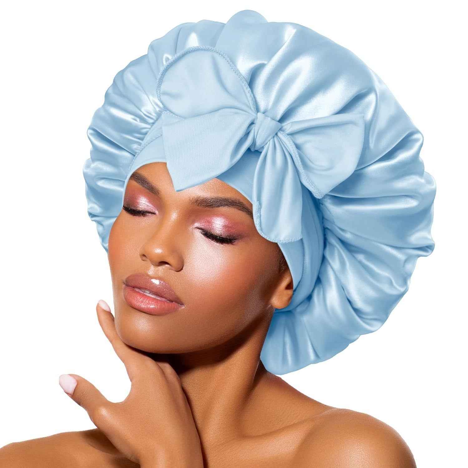 Single Layer Ribbon Round Cap Bow Artificial Silk