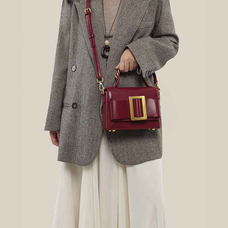 Womens Sleek High-end Patent Leather Crossbody Bag