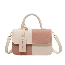 Crossbody Shoulder Bag With Contrasting Color Patchwork Compact Square Handbag