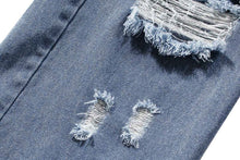 Casual Faux Two-piece Ripped Jeans