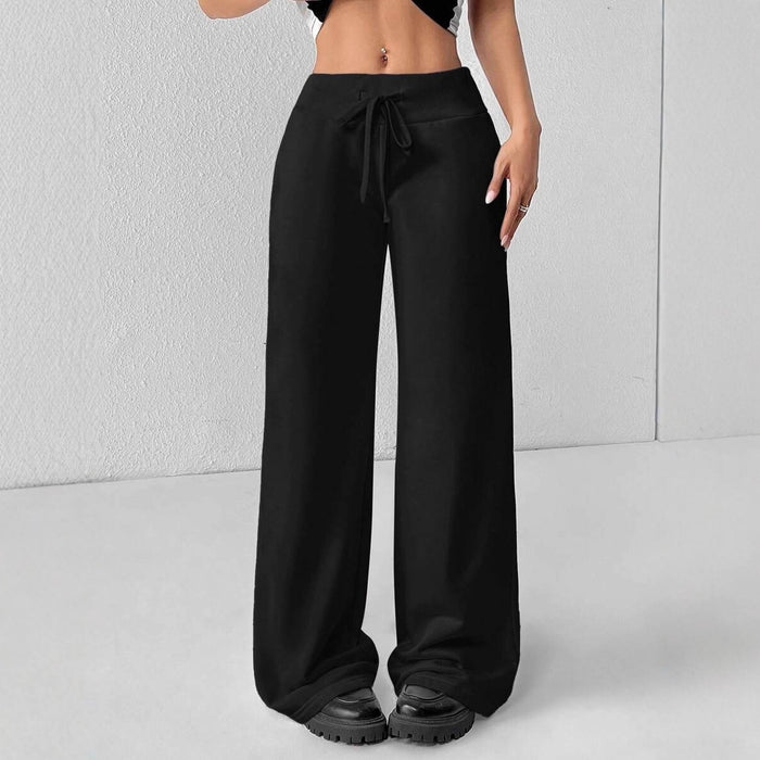 Womens New Versatile Loose-fit Wide-leg Sweatpants