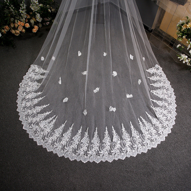 Lace Lace Wedding Dress Trailing Bridal Headdress by Mirlaine Univers