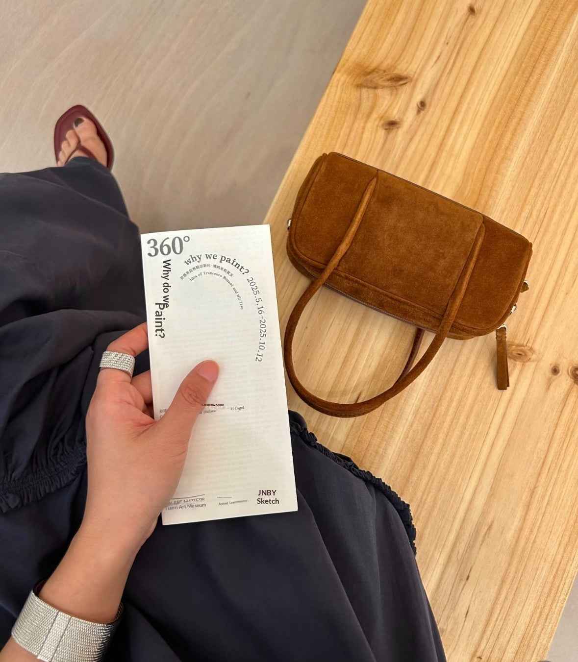 Suede And Sheepskin Mini Square Bag