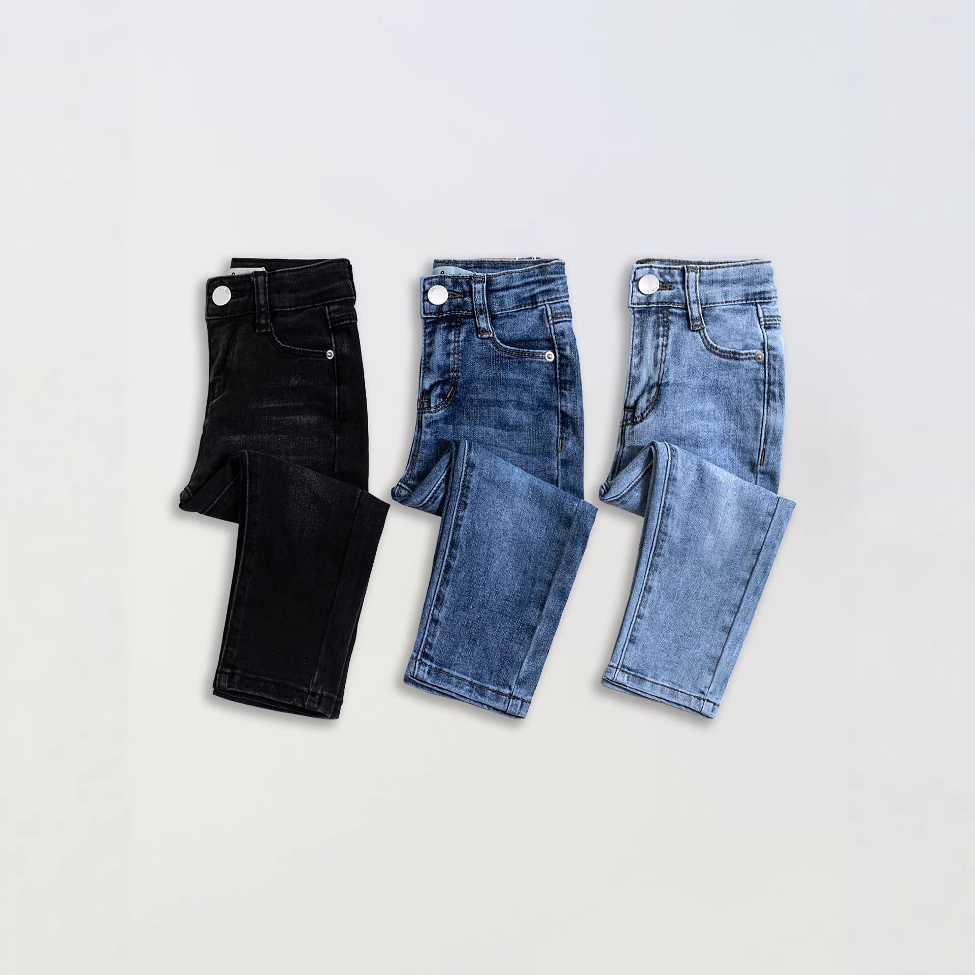 Basic-Style Girls Denim Stretch Trousers by Mirlaine Univers