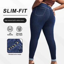 European And American Plus-Size Extra-Fit Tight Cropped Denim Jeans