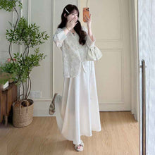 Chinese-style Elegance Craftsmanship-Embossed Sun-Protective Shirt And Slip Dress Set