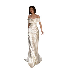 French White Off-shoulder Light Wedding Dress by Mirlaine Univers