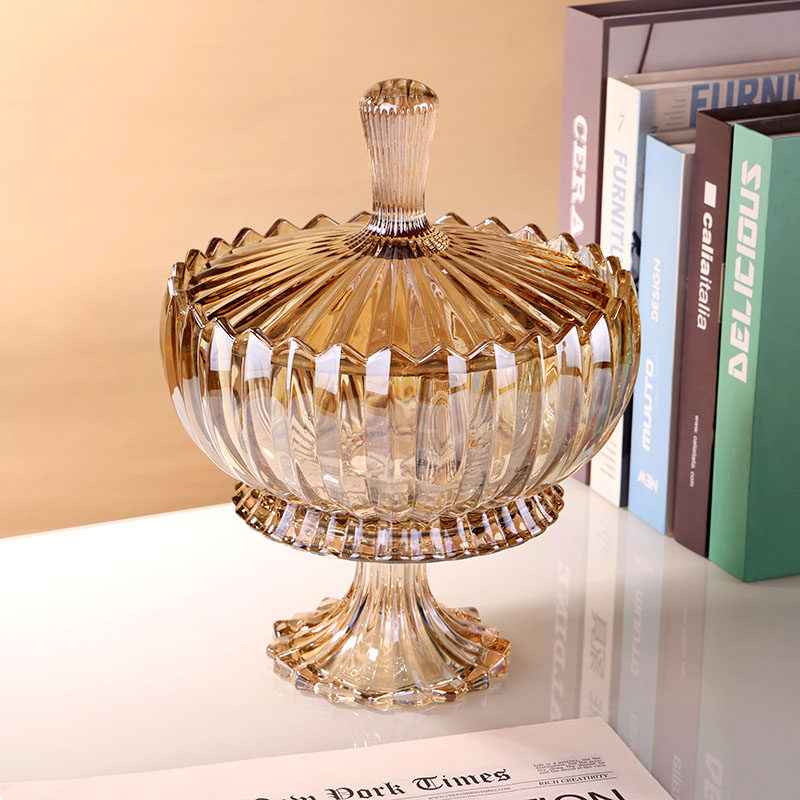 Modern Light-luxury Elevated Fruit Bowl With A Lid