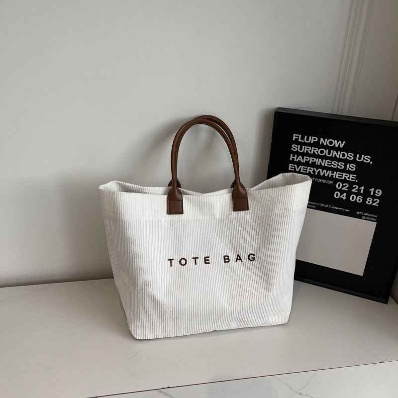 Retro Lettered Casual All-match Tote Bag