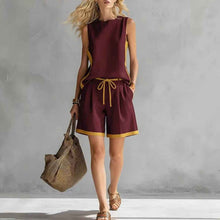 Solid-color Loose Casual Vest And Shorts Set