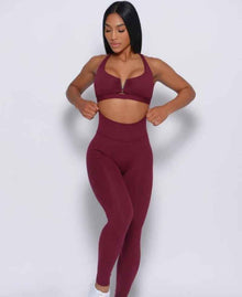 Double-cross Strap Push-up Top And High-waisted Legging-style Fitness Pants
