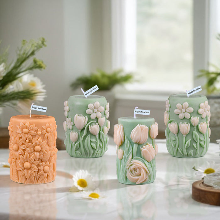 Tulip Flower Column Candle Silicone Mold
