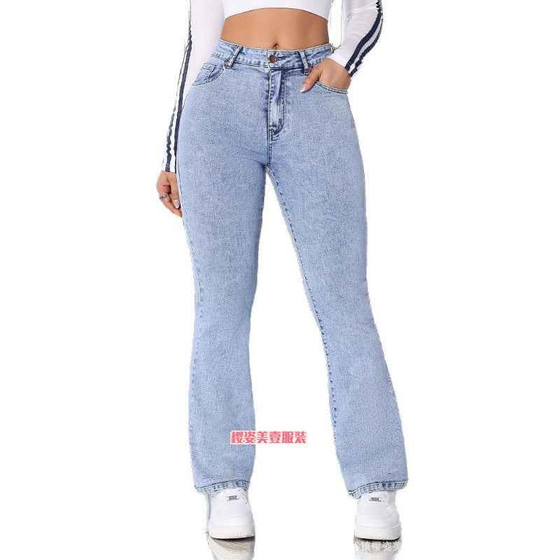 New Light-colored Washed Jeans For Women
