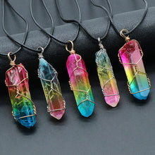 Hot Selling Stone Crystal Pillar Tree Of Life Pendant Ins Fashion Necklace by Mirlaine Univers