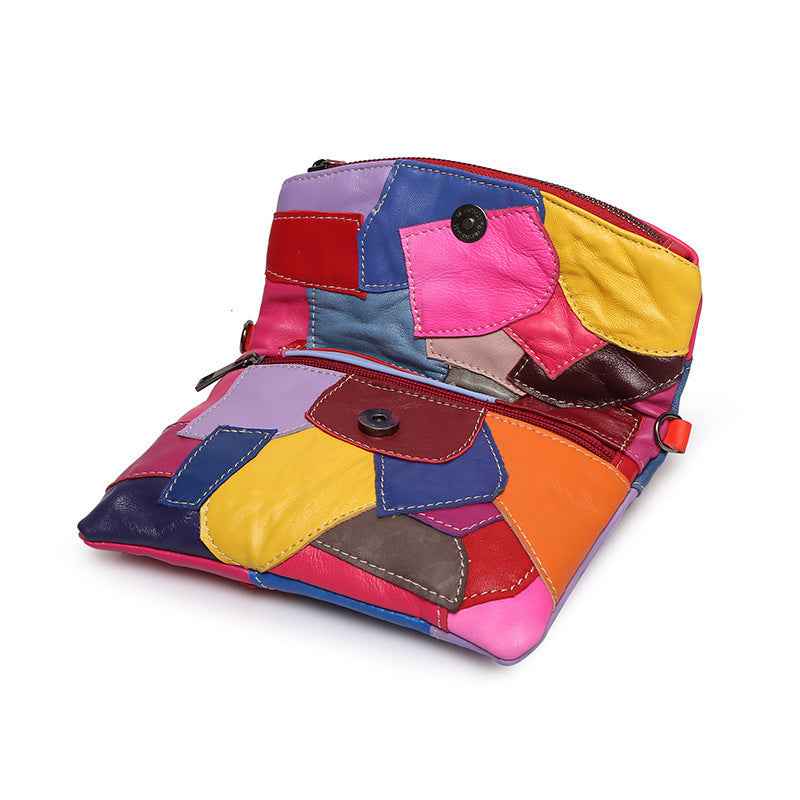Fashionable Patchwork Color-Block Chain ShoulderCrossbody Bag