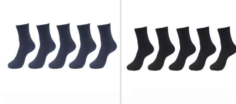 5 Pairs Bamboo Fiber Socks Men's Mid-calf Breathable Socks Business Men's Socks Solid Color