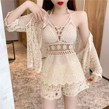 Hot Spring Vacation Beach Embroidery Hollow Swimsuit