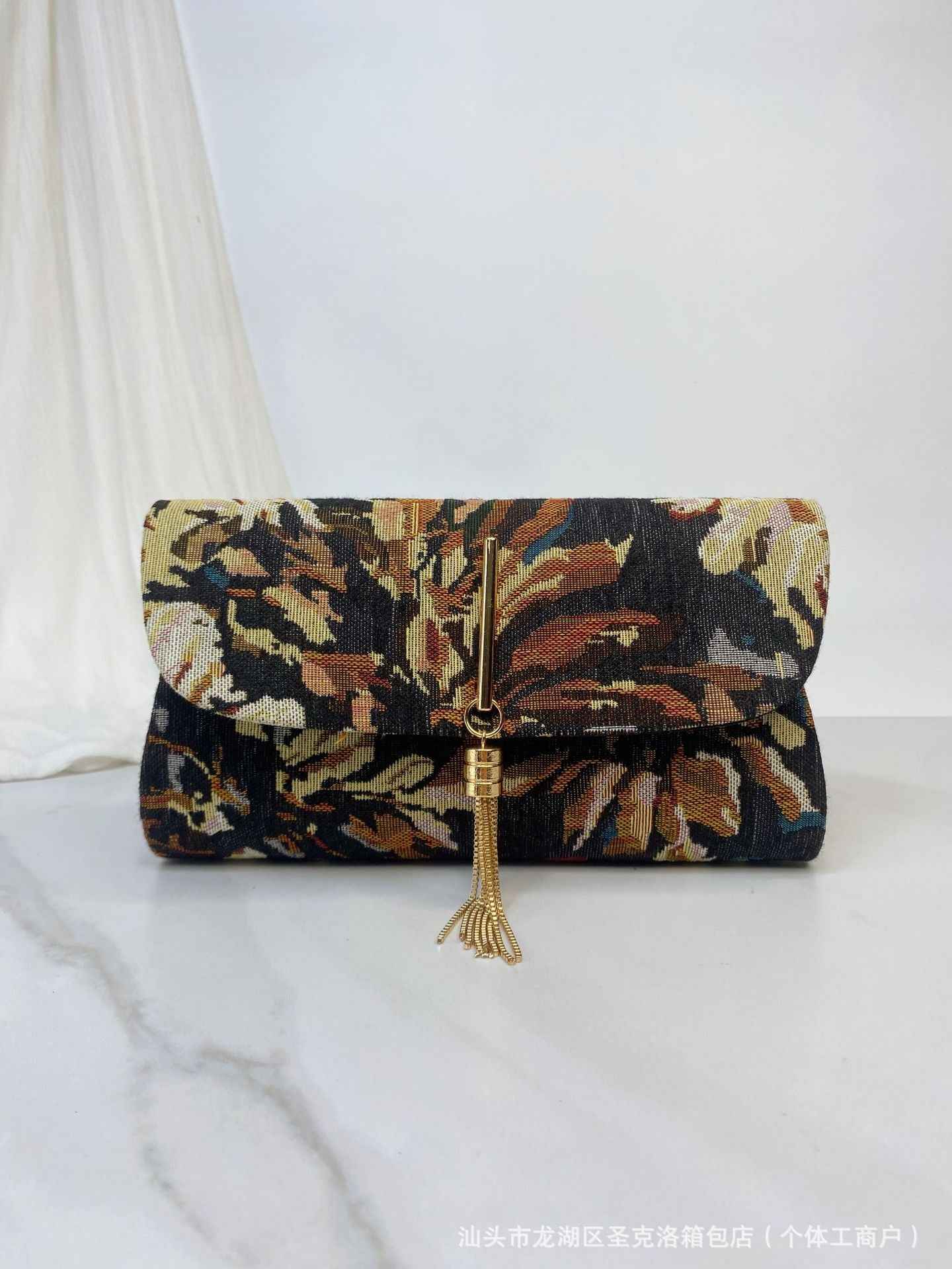 Embroidered And Printed Womens Clutch Bag