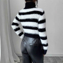 Women's Turtleneck Striped Sweater Top