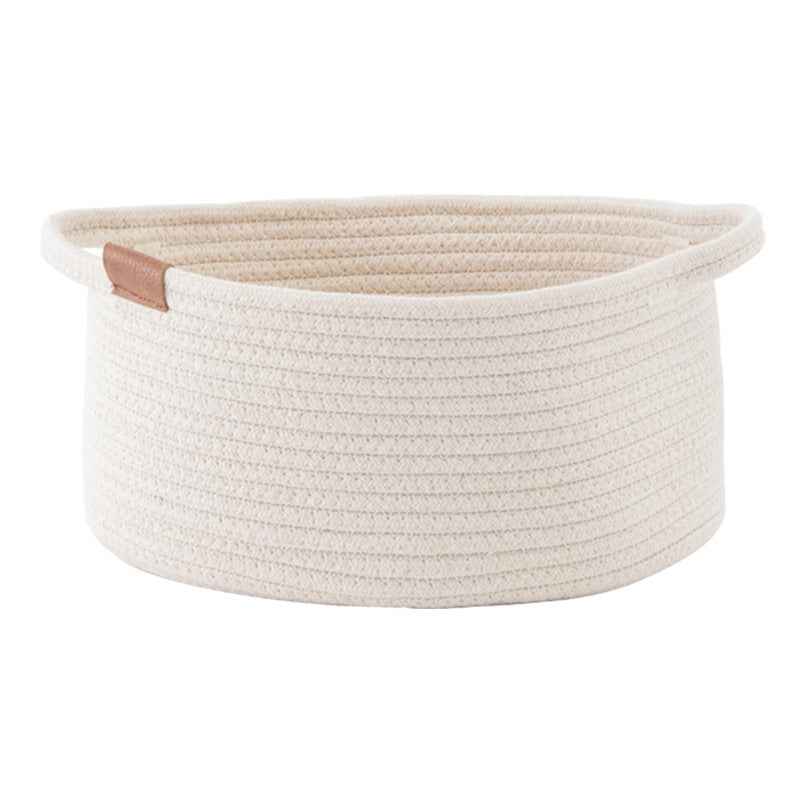 Laundry Basket Woven Cotton String Large Laundry Basket High Laundry Basket Foldable Basket