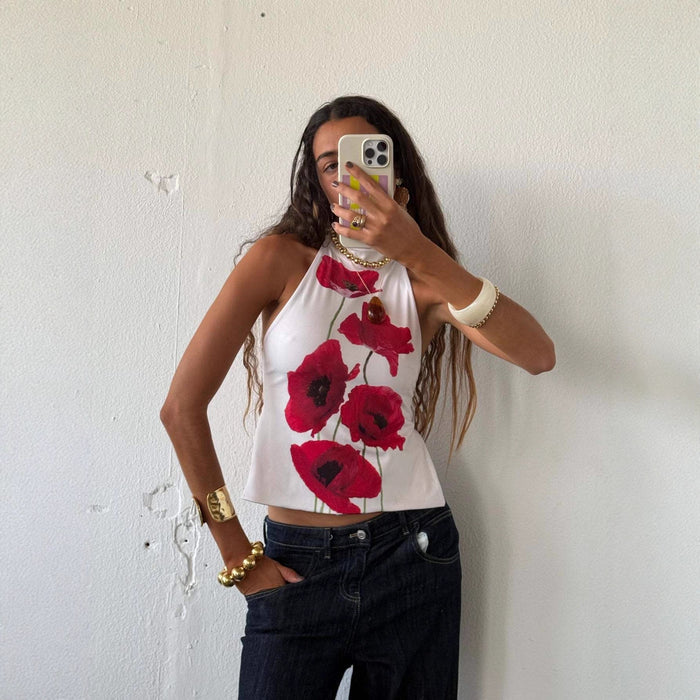 Printed Halter Neck Tube Top Reversible For Women
