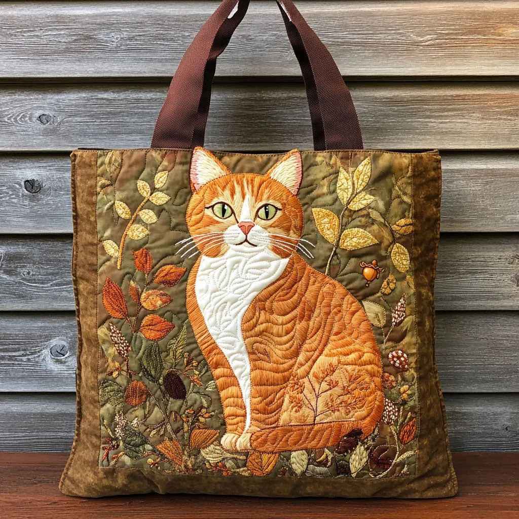 Creative, High-Capacity Tote Bag With Digital Print And Quilted Embroidery