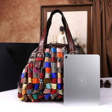 Woven Large-Capacity Cowhide Shoulder Tote Bag For Women