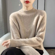 Thickened Half-high Collar Pure Wool Sweater Women's Seamless Sweaters Bottoming Shirt