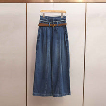 High-waisted A-line Wide-leg Long Jeans