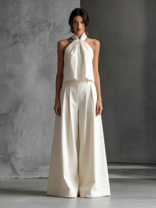 Loose-fitting Sleeveless Top And Wide-leg Pants Two-piece Set