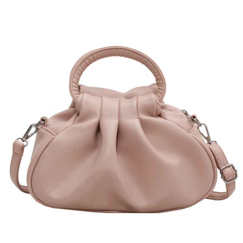 Versatile Womens Retro Cloud-Print Pleated Shoulder Crossbody Bag