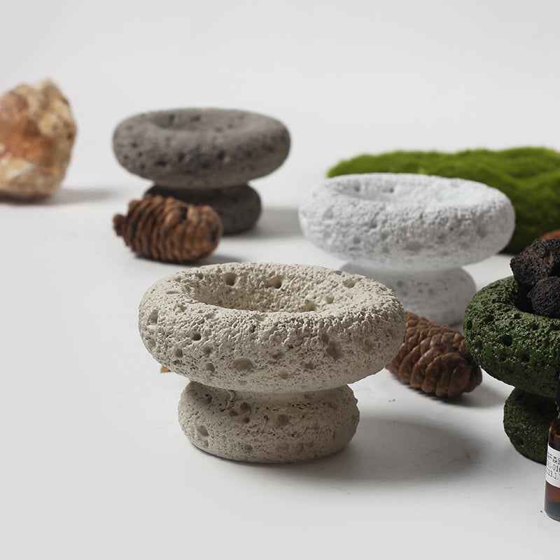 Ins Style No Hole Moon Pattern Cement Mini Flowerpot