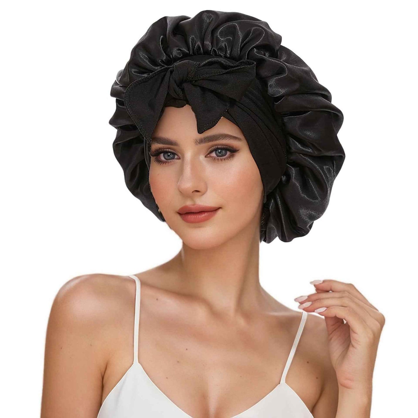 Single Layer Ribbon Round Cap Bow Artificial Silk