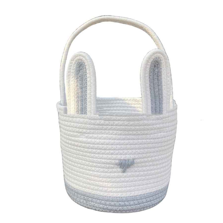 Easter Gift Basket With Hand-woven Rabbit Ears Storage Basket