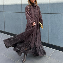 Vietnamese-style Embroidered Heavy-duty Long-sleeve Loose Ruffle Dress by Mirlaine Univers
