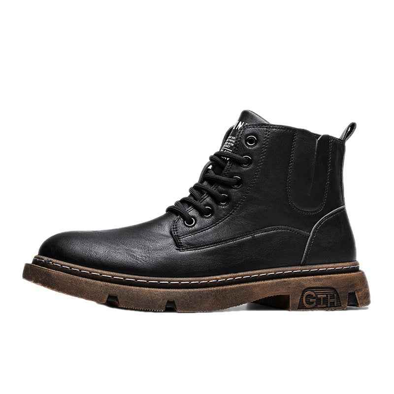 Autumn Leather Boots Men's Versatile Retro Trendy Versatile Casual Martin Shoes