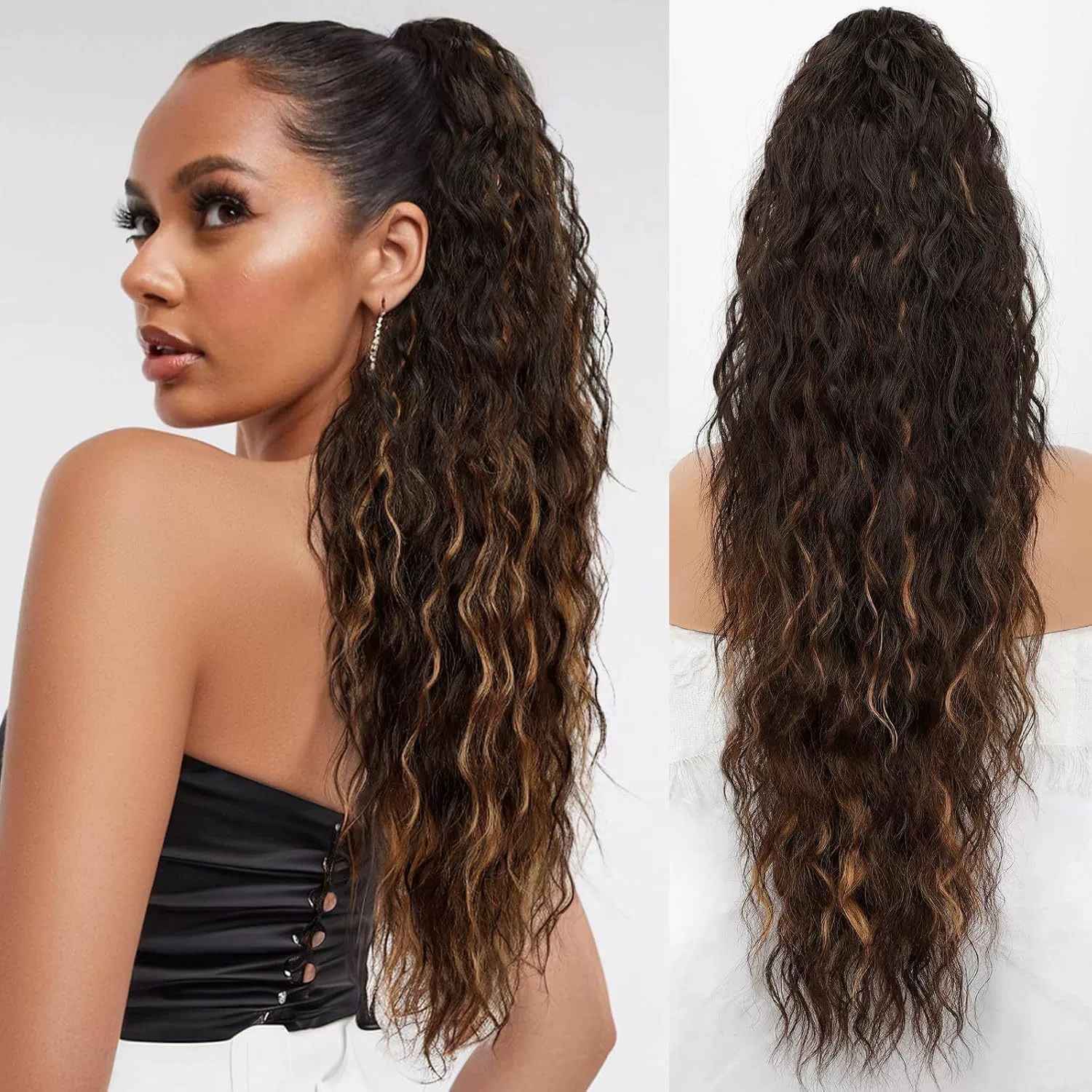Grip Ponytail Fluffy Long Curly Hair Horse Tail Wig