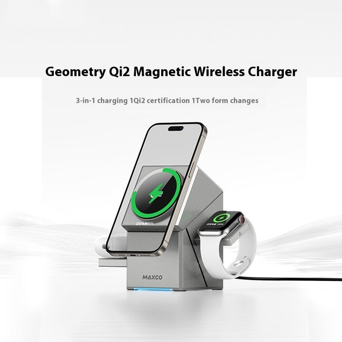 Chargeur sans fil magnétique rotatif Qi2 à contact tactile