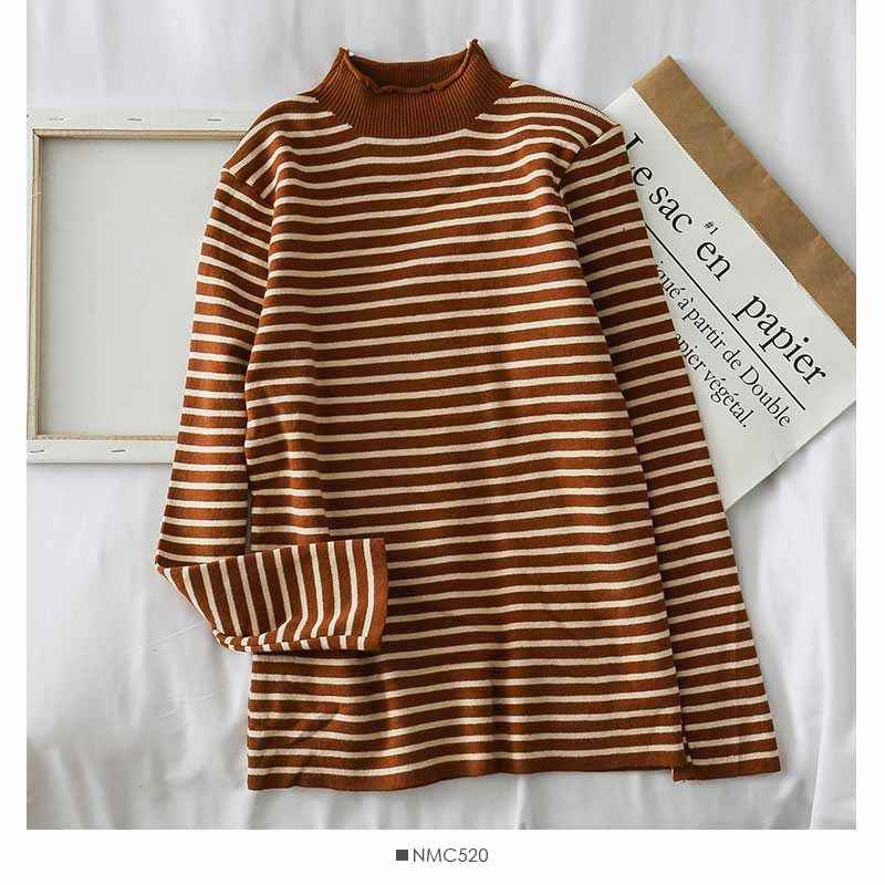 Sweaters Women Knitting Striped Student Elegant